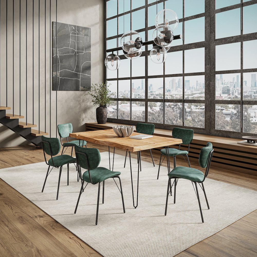 60" Seven Piece Modern Dining Set. Picture 8