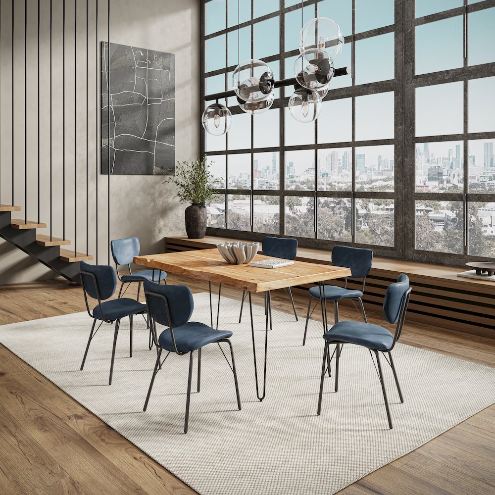 60" Seven Piece Modern Dining Set. Picture 8