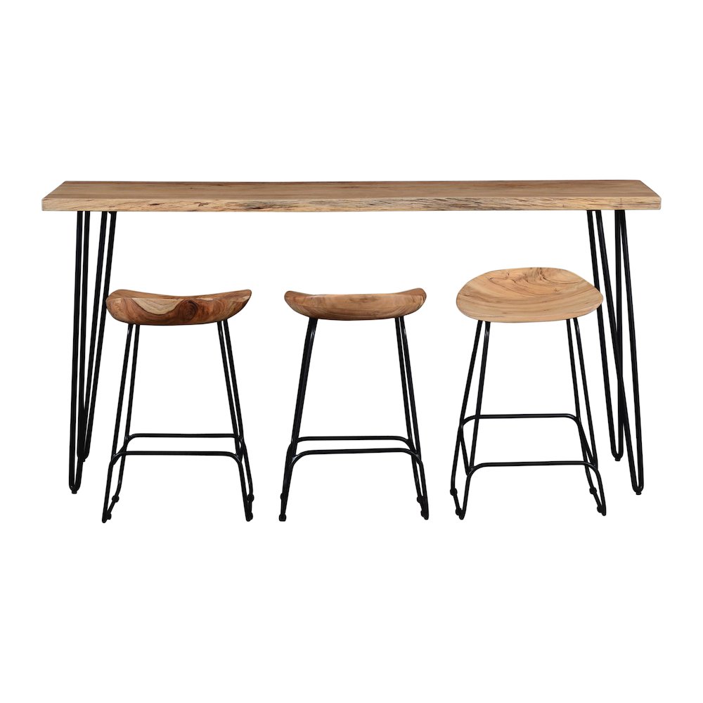 Nature's Edge Solid Acacia Four Piece 72" Counter Height Dining Set. Picture 8