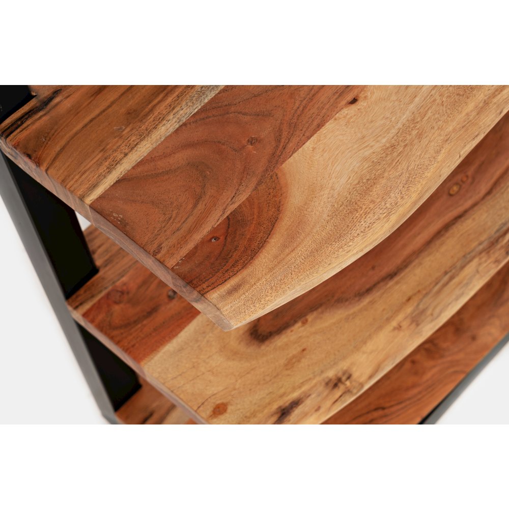 Nature's Edge Solid Acacia 3 Shelf Bookcase. Picture 4