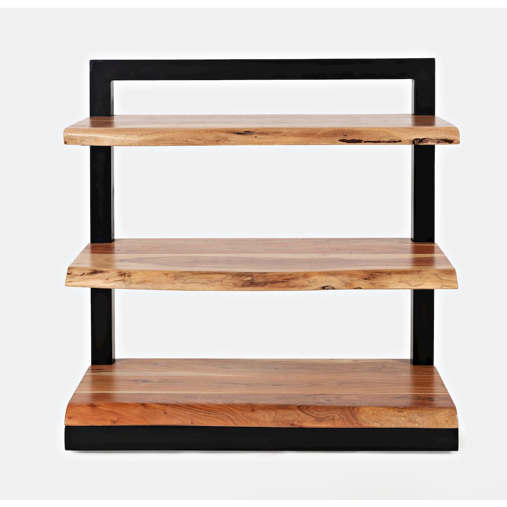 Nature's Edge Solid Acacia 3 Shelf Bookcase. Picture 1
