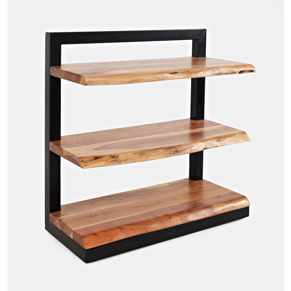 Nature's Edge Solid Acacia 3 Shelf Bookcase. Picture 3