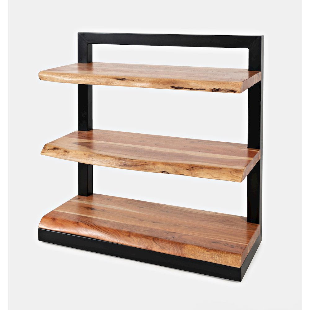 Nature's Edge Solid Acacia 3 Shelf Bookcase. Picture 2