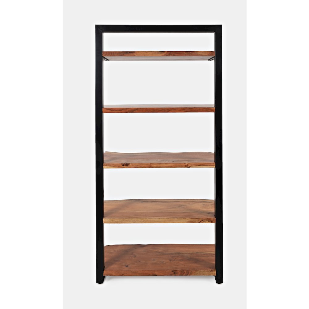 Nature's Edge Solid Acacia 5 Shelf Bookcase. Picture 6