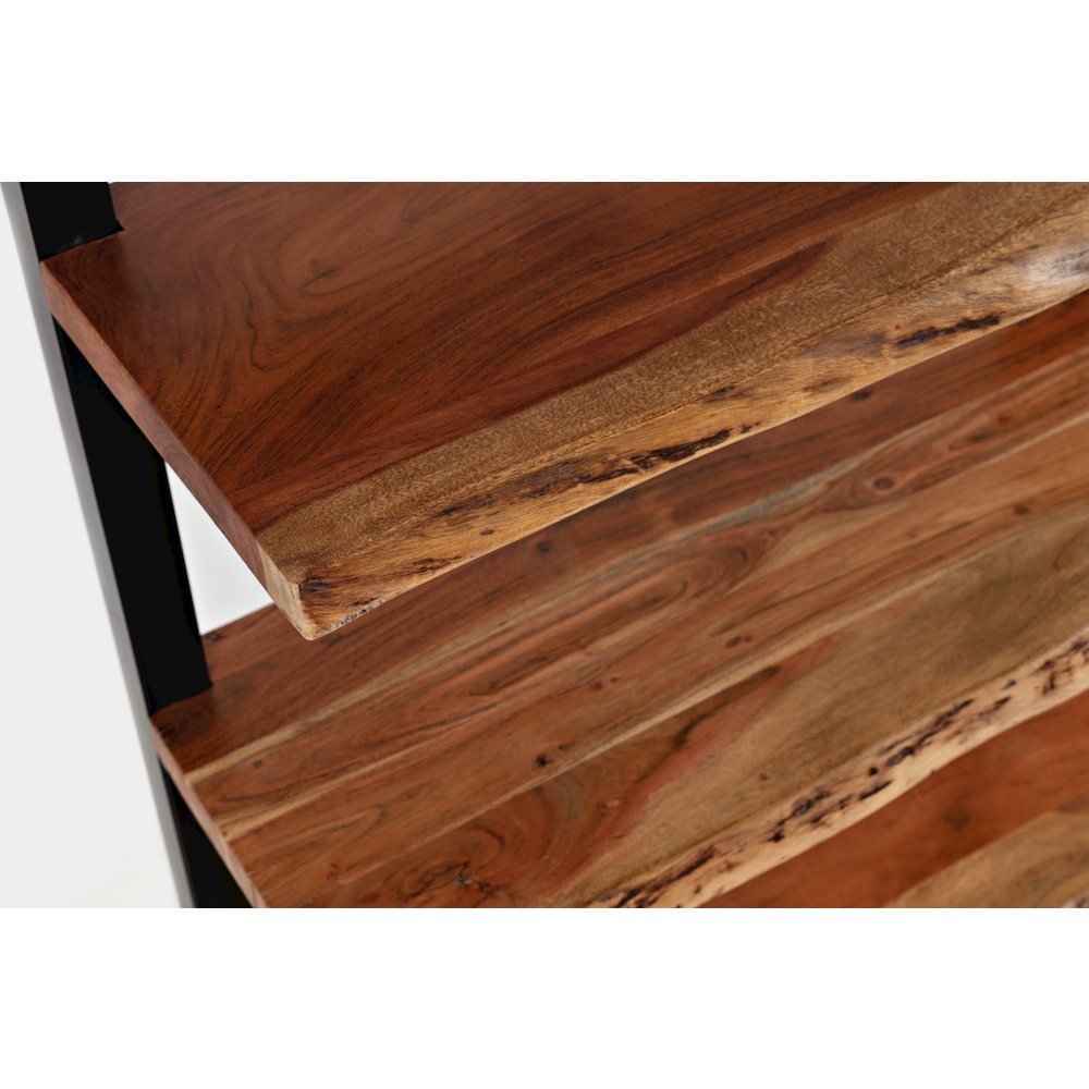 Nature's Edge Solid Acacia 5 Shelf Bookcase. Picture 4