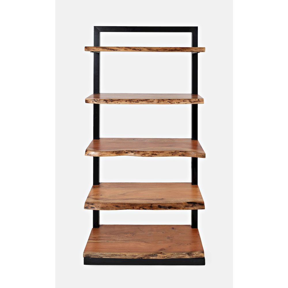 Nature's Edge Solid Acacia 5 Shelf Bookcase. Picture 1