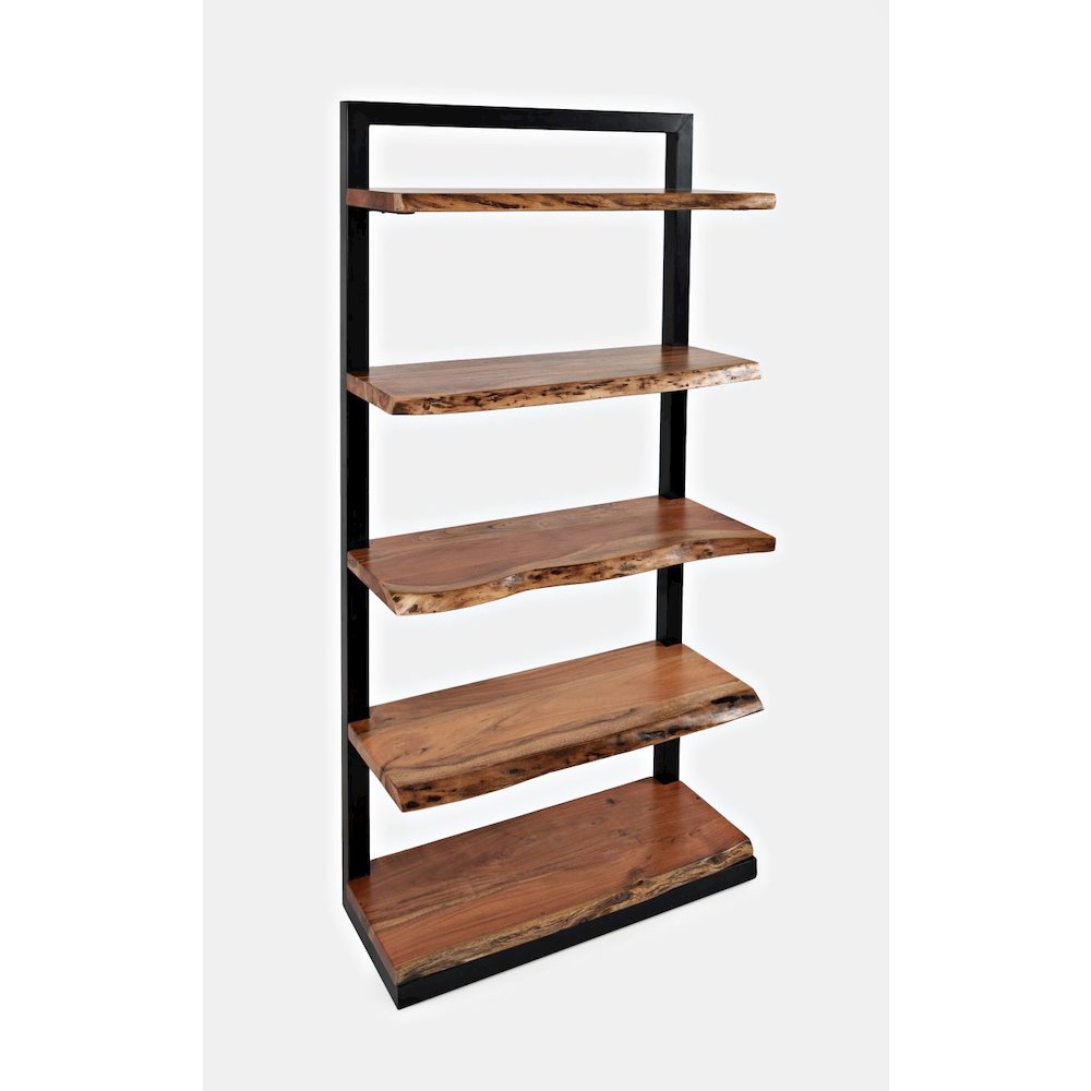 Nature's Edge Solid Acacia 5 Shelf Bookcase. Picture 2