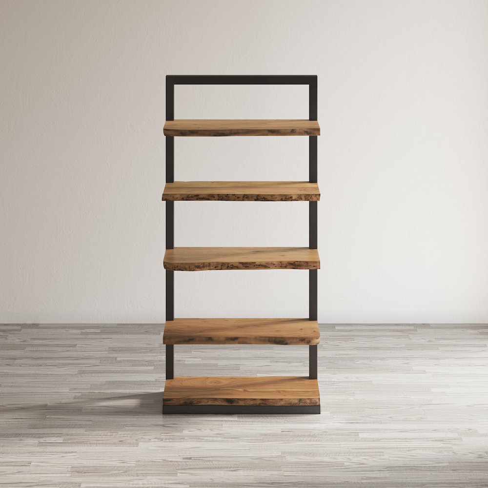 Nature's Edge Solid Acacia 5 Shelf Bookcase. Picture 9