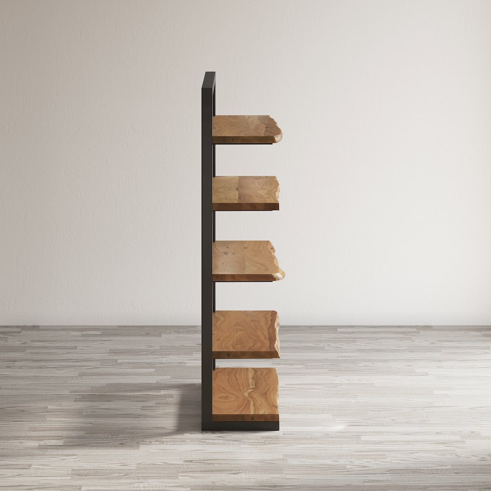 Nature's Edge Solid Acacia 5 Shelf Bookcase. Picture 7