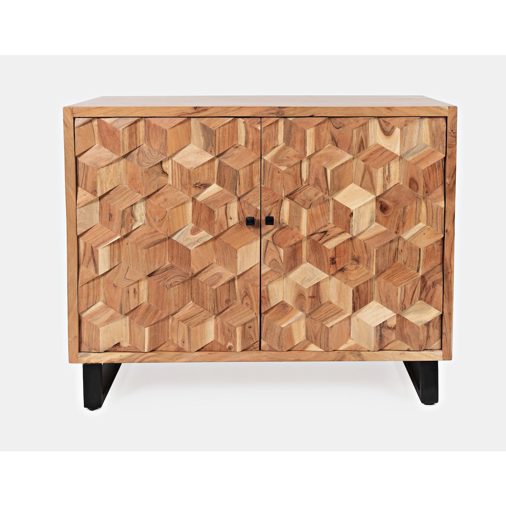 Geometrix 43" Modern Abstract Cube Style Accent Cabinet. Picture 1