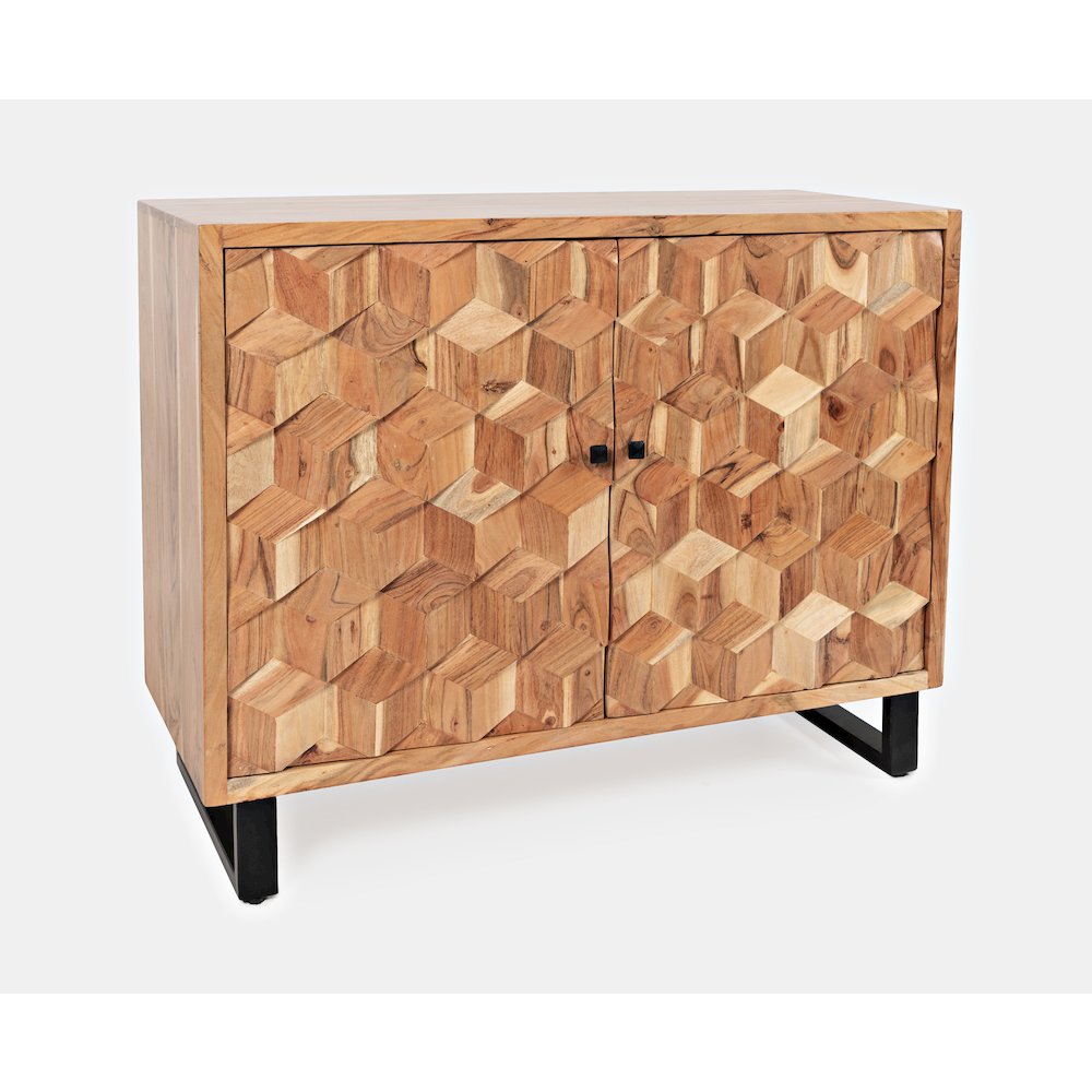 Geometrix 43" Modern Abstract Cube Style Accent Cabinet. Picture 4
