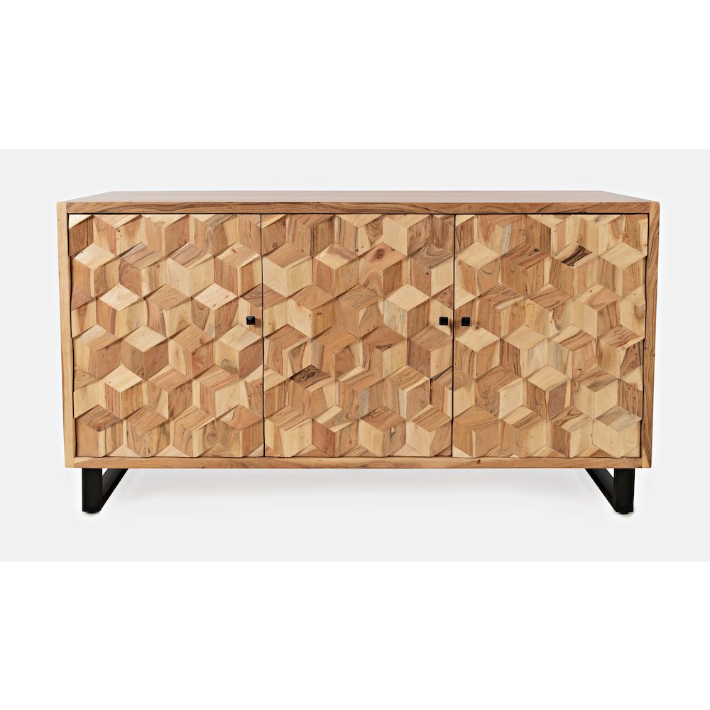 Geometrix 63" Modern Abstract Cube Style Accent Cabinet. Picture 1