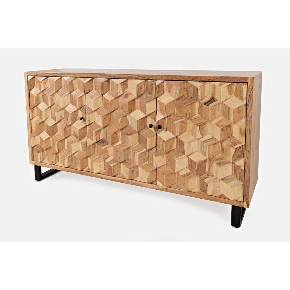 Geometrix 63" Modern Abstract Cube Style Accent Cabinet. Picture 3