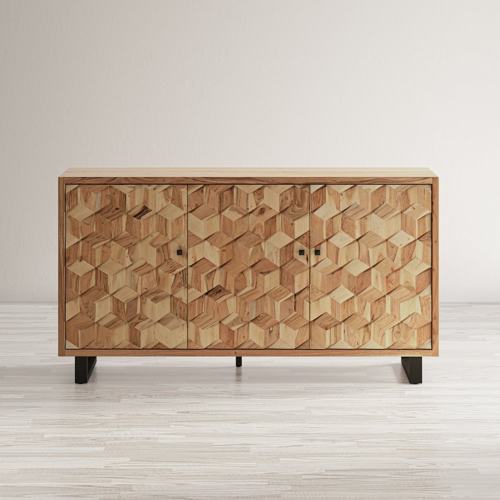 Geometrix 63" Modern Abstract Cube Style Accent Cabinet. Picture 11