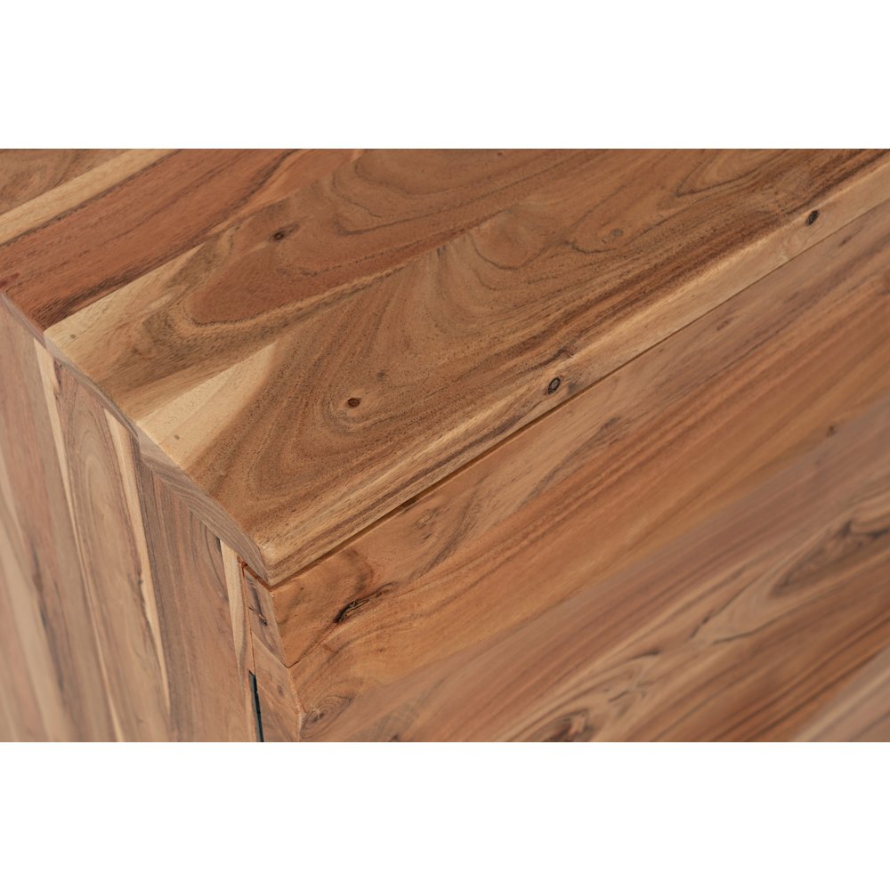 The Wave Three Door Solid Acacia Hardwood Accent Cabinet. Picture 4