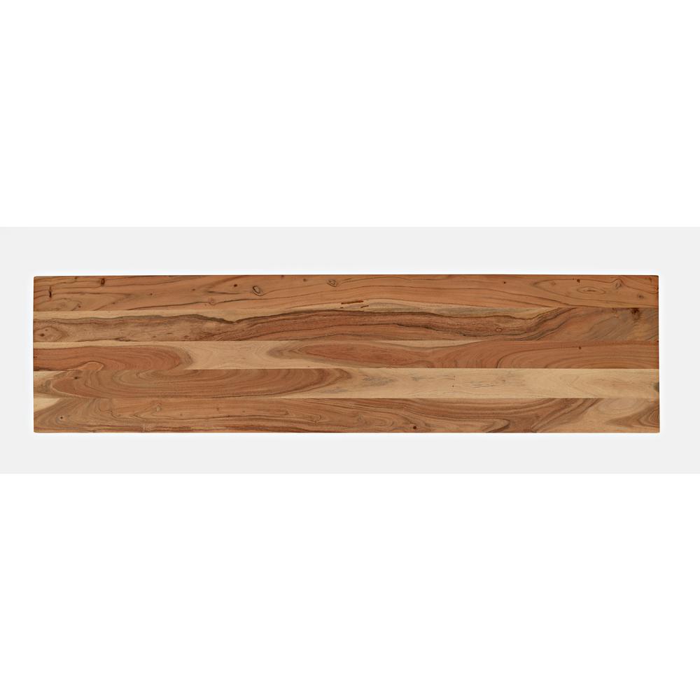 Brown Acacia Three-Door Accent Cabinet with Metal Base for Living Room Storage. Picture 10