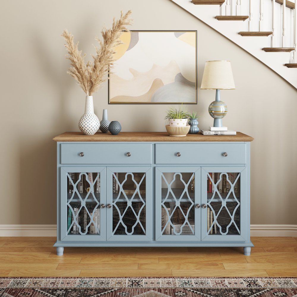 Aurora Hills Country Wire-Brushed 4 Door Accent Chest. Picture 9