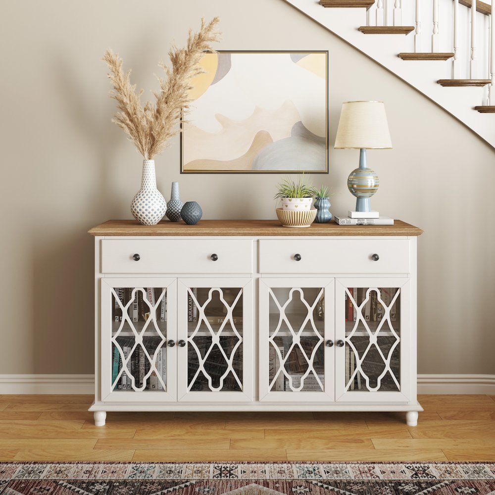 Aurora Hills Country Wire-Brushed 4 Door Accent Chest. Picture 2