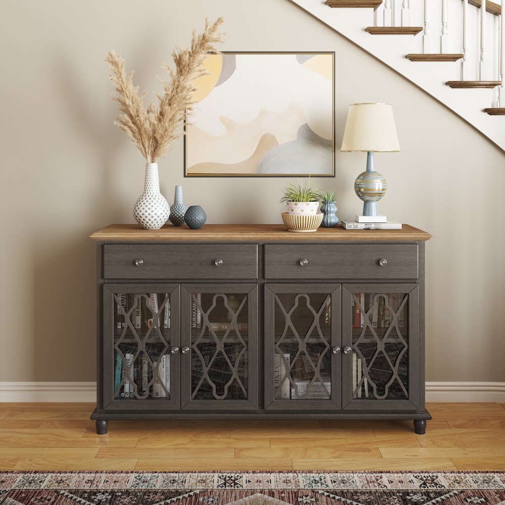 Aurora Hills Country Wire-Brushed 4 Door Accent Chest. Picture 10