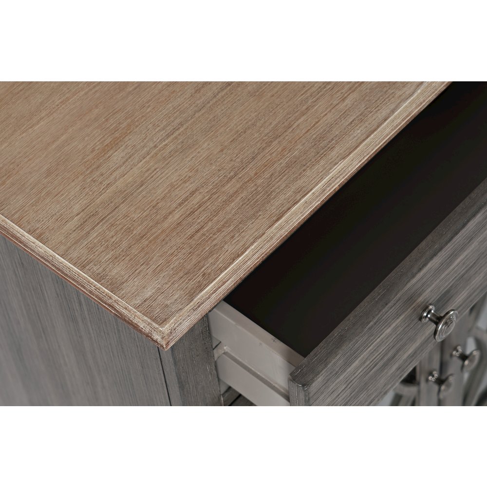 Aurora Hills Country Wire-Brushed 4 Door Accent Chest. Picture 5
