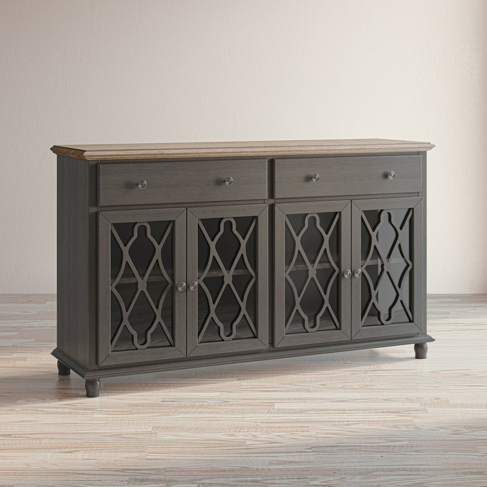 Aurora Hills Country Wire-Brushed 4 Door Accent Chest. Picture 3
