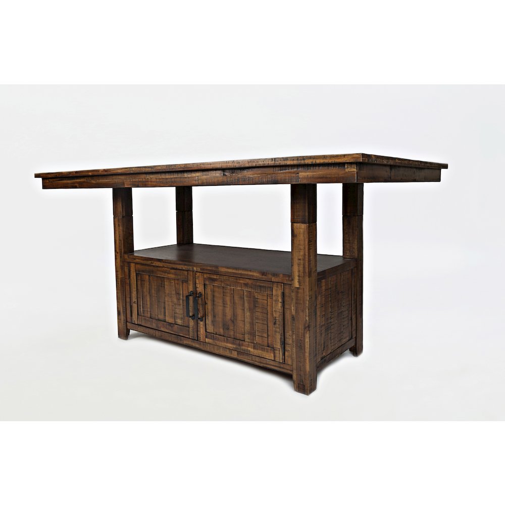 Cannon Valley Rustic Industrial Brown 72" Table + 6 Upholstered Counter Stools. Picture 3