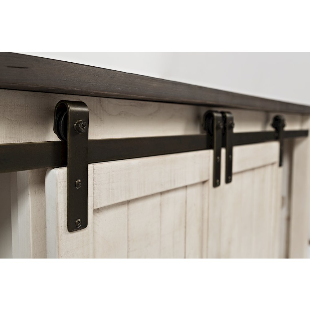 Madison County Rustic Reclaimed Solid Wood Farmhouse 60" Barn Door Console. Picture 5