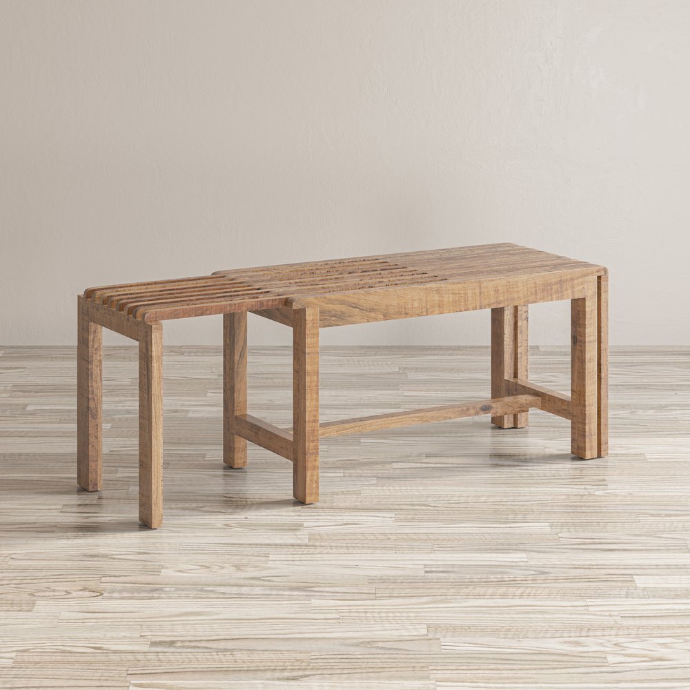 Bradford Modern Extendable Solid Mango Hardwood Bench. Picture 9