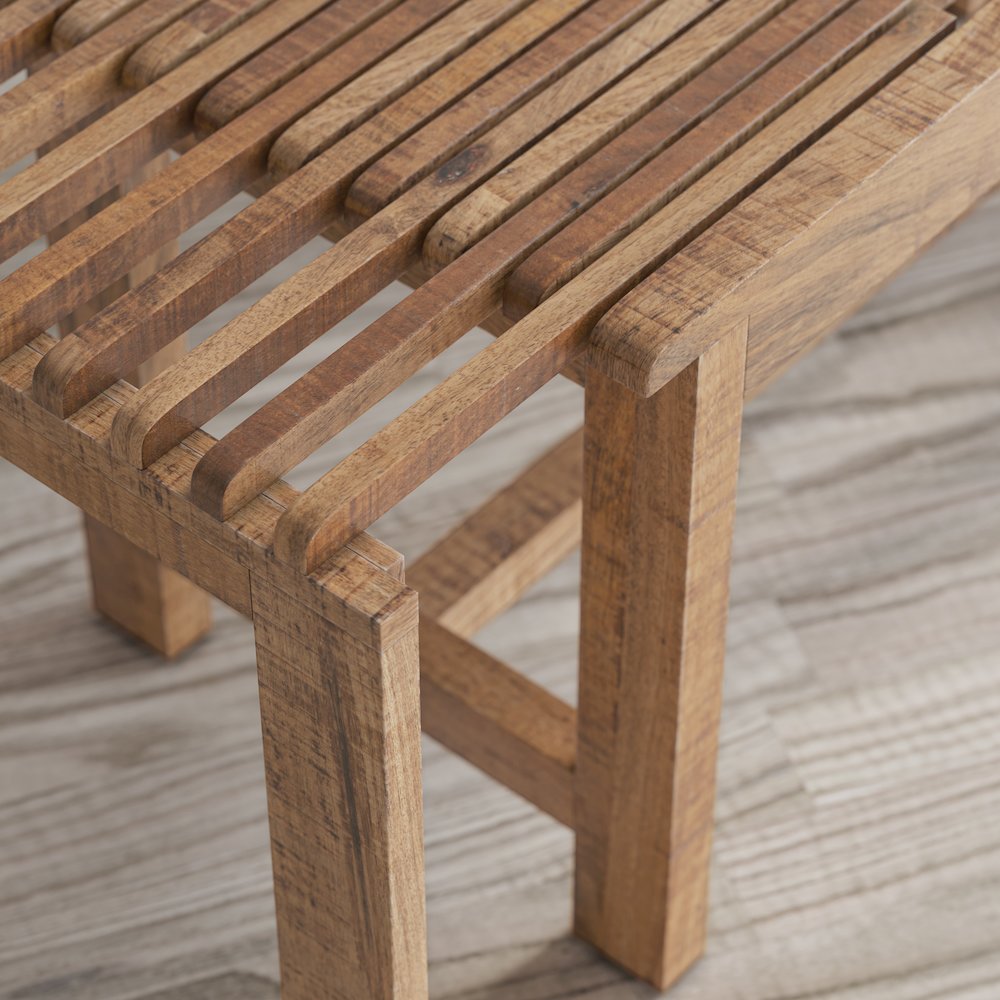 Bradford Modern Extendable Solid Mango Hardwood Bench. Picture 10