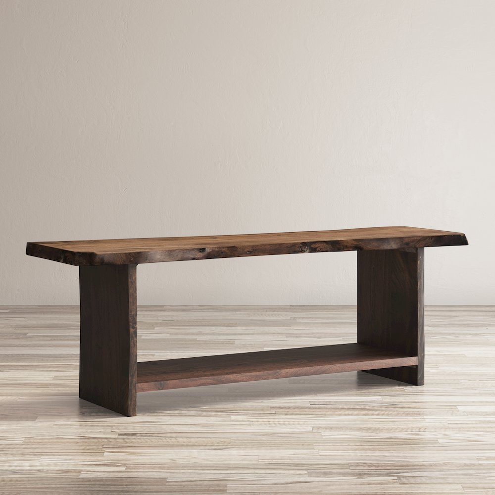 Cooper Modern Live Edge 52" Solid Wood Storage Bench. Picture 9