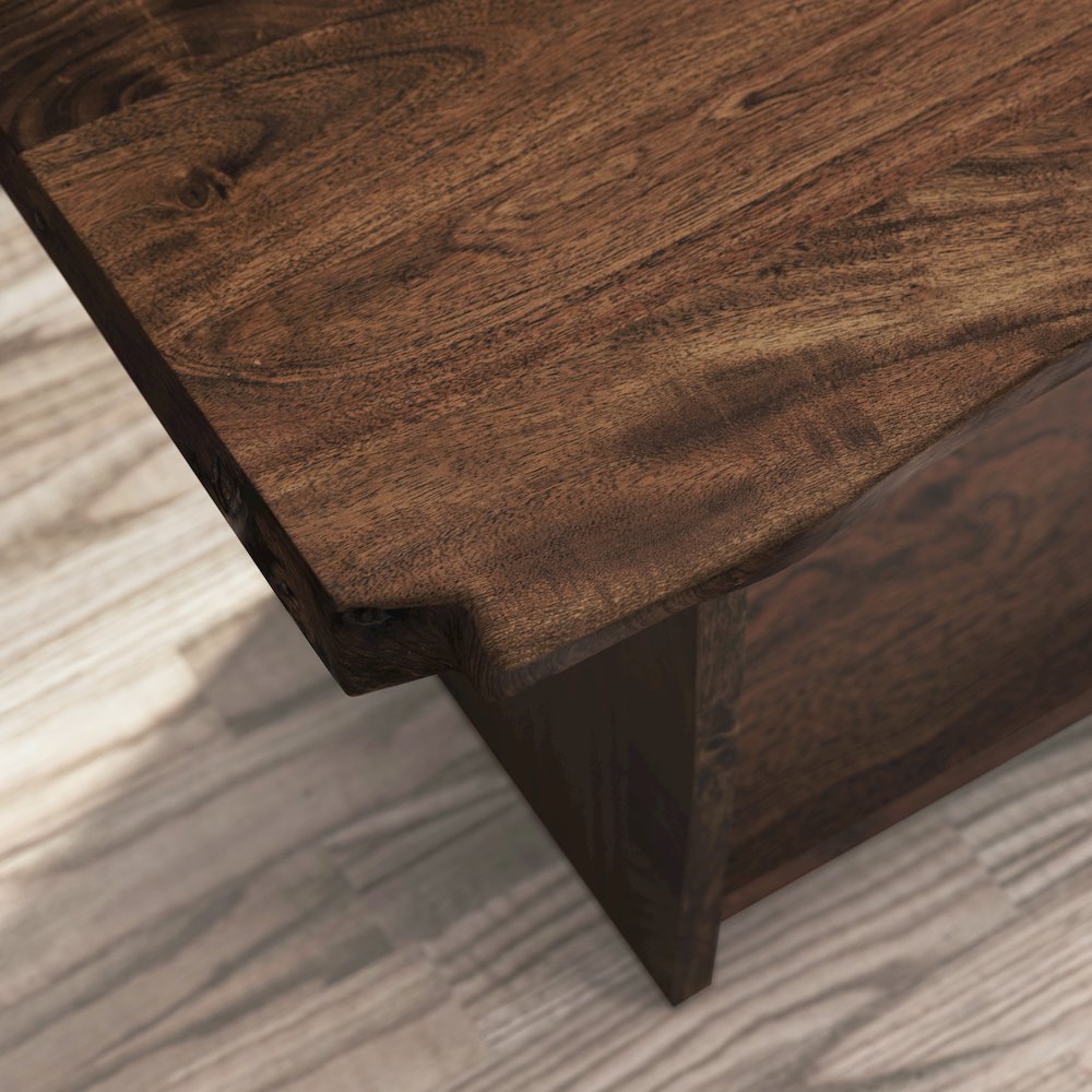 Cooper Modern Live Edge 52" Solid Wood Storage Bench. Picture 10