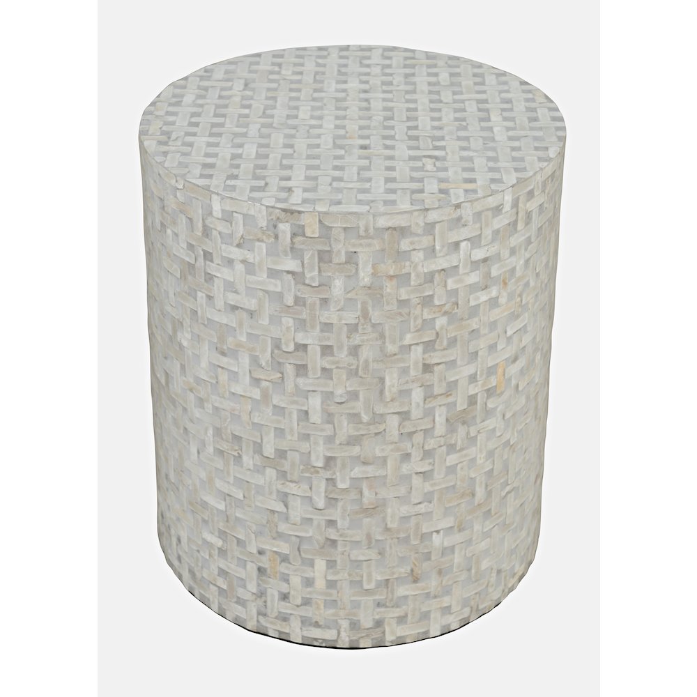Global Archive Round Terrazzo Handcrafted Capiz Shell Accent Table. Picture 2