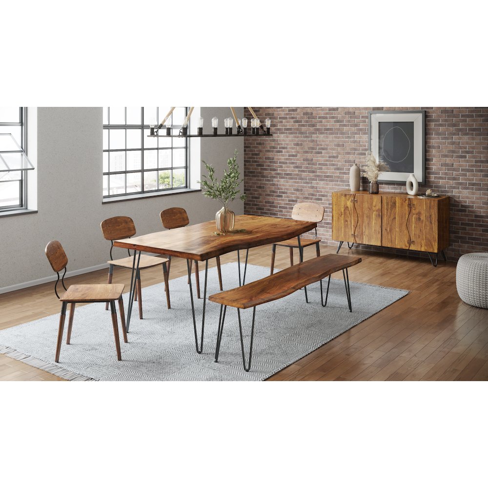 Nature's Edge Solid Acacia 79" Modern Live Edge Dining Table. Picture 2