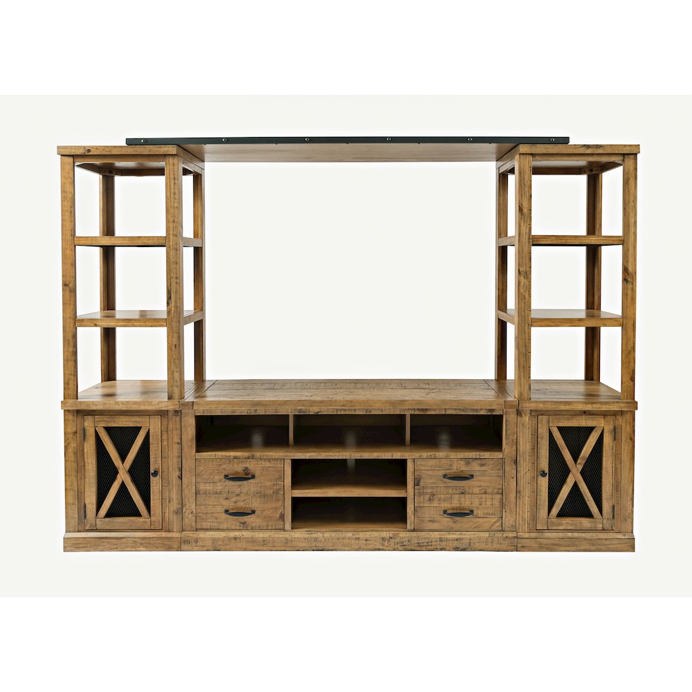 Telluride Rustic Farmhouse Solid Wood Entertainment Center with 60" TV Console. Picture 1
