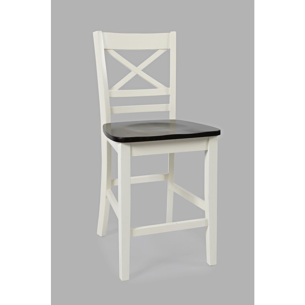 Asbury Park Solid Acacia Farmhouse X Back Stool (Set of 2). Picture 3