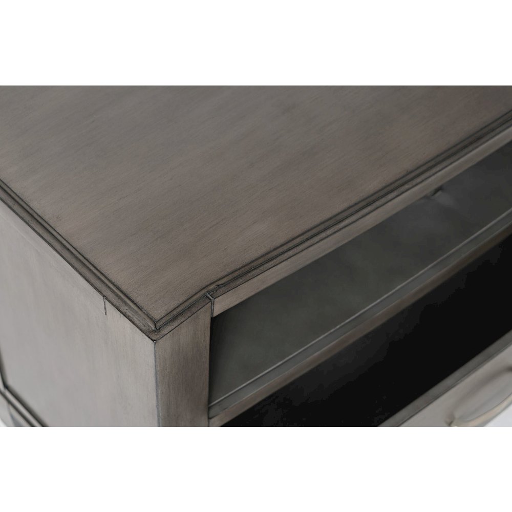 Coastal Contemporary Entertainment Center with 60" TV Console and LED Lights. Picture 4