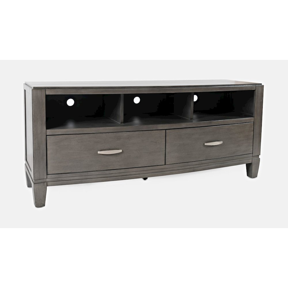 Coastal Contemporary Entertainment Center with 60" TV Console and LED Lights. Picture 6
