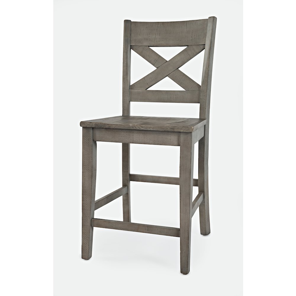 Outer Banks Reclaimed Solid Wood Farmhouse X-Back Stool (Set of 2). Picture 3
