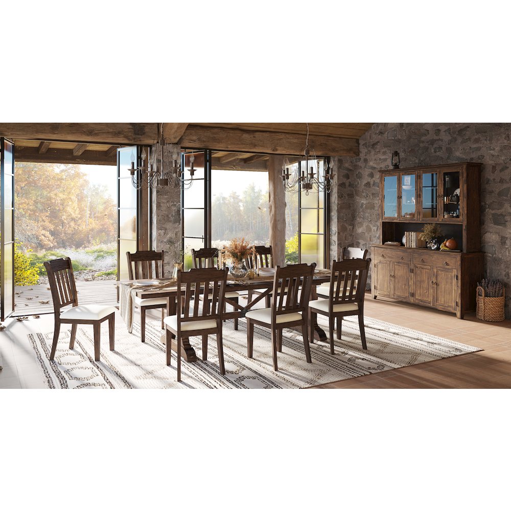 Bakersfield Mission Style  110'' Dining Table with Extension. Picture 7