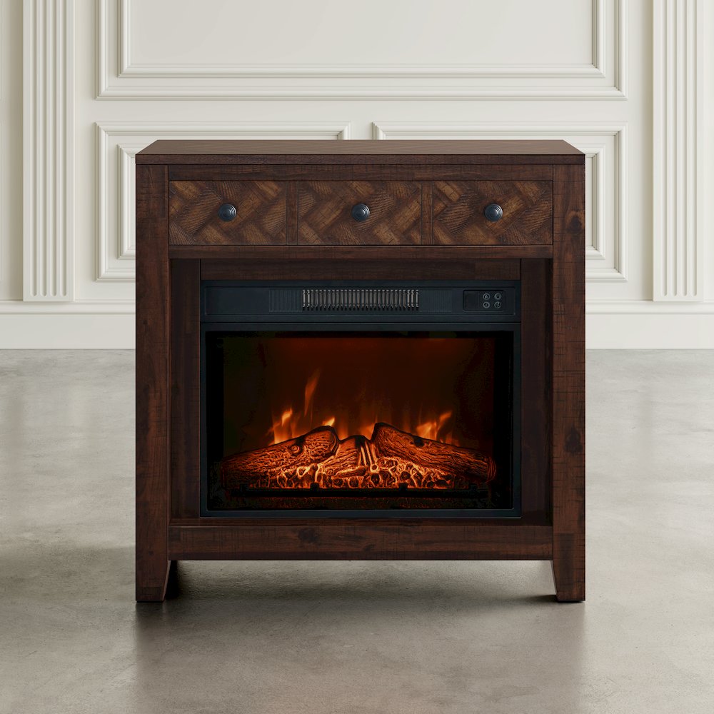 Fairview Modern Transitional 32" Chevron Electric Fireplace Console TV Stand. Picture 11