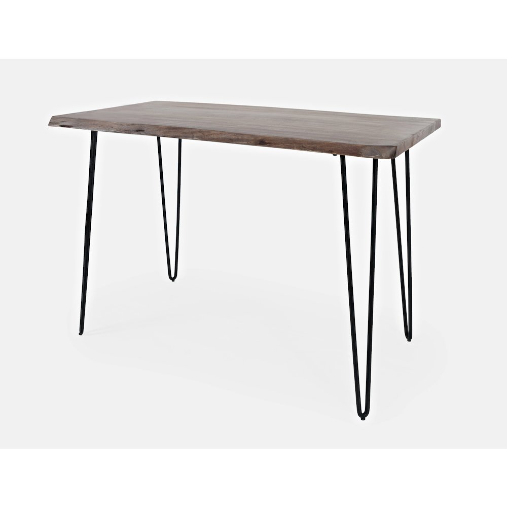 Solid Acacia 52" Five-Piece Counter Height Dining Set with Backless Barstools. Picture 11
