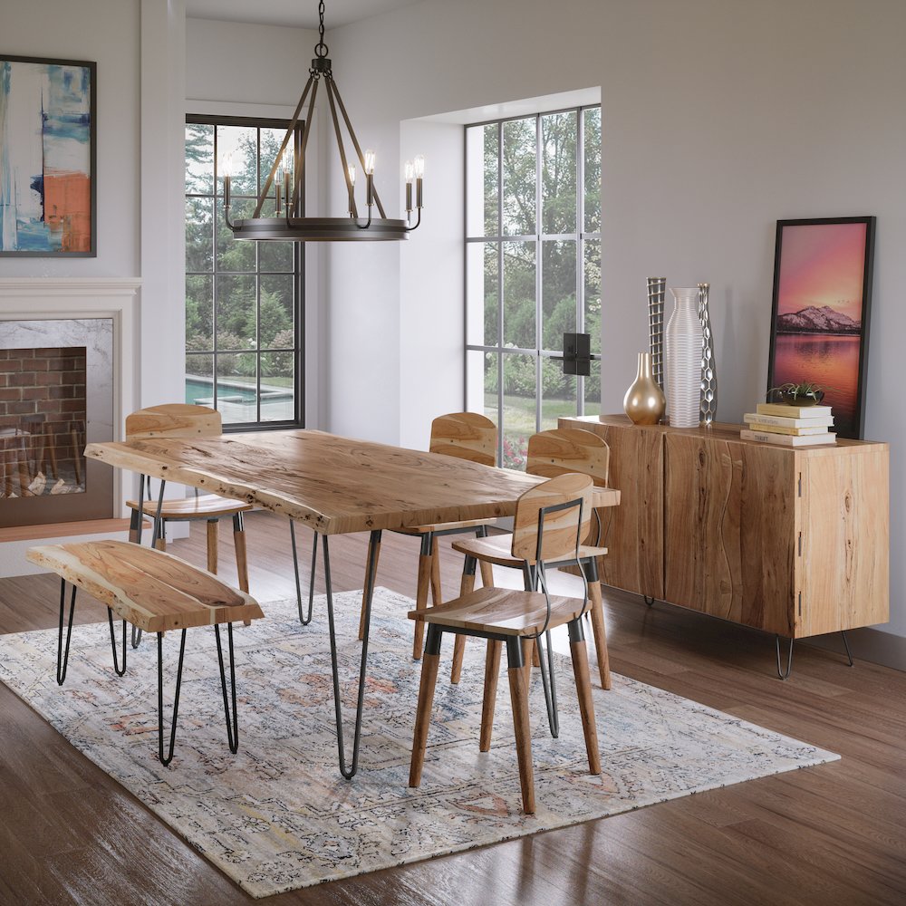 Nature's Edge 70" Solid Acacia Bench. Picture 5