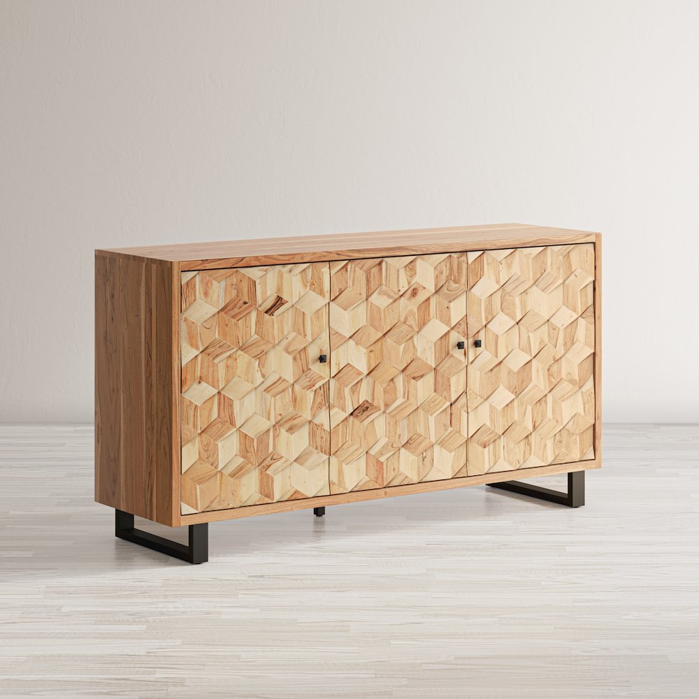 Geometrix 63" Modern Abstract Cube Style Accent Cabinet. Picture 12