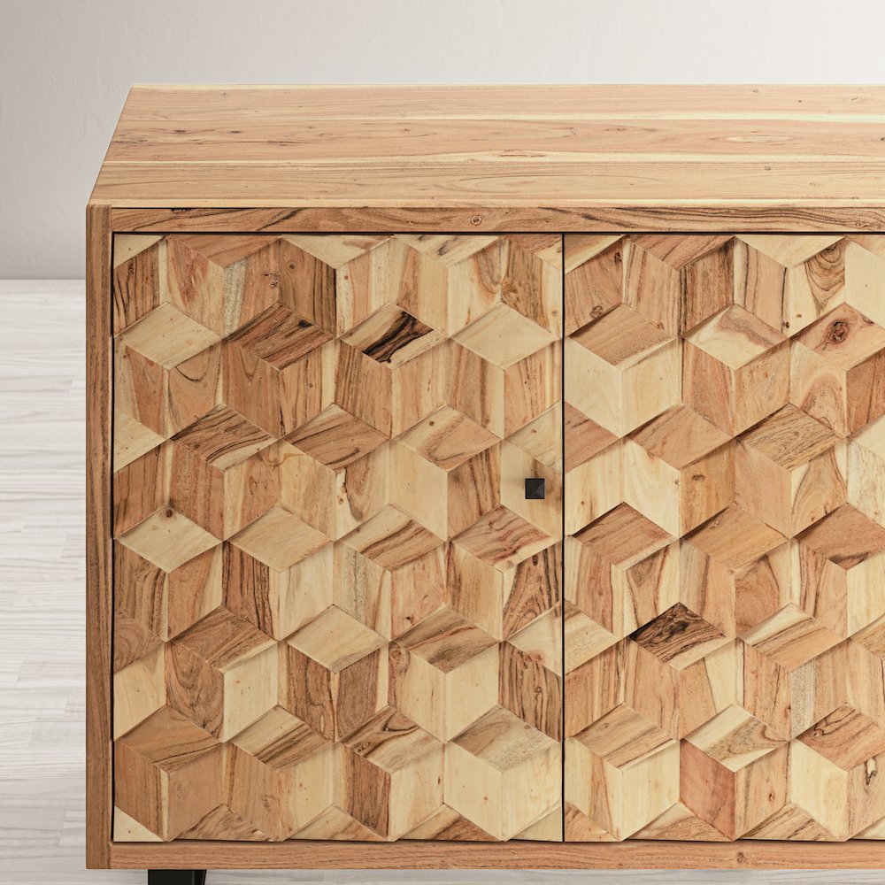 Geometrix 63" Modern Abstract Cube Style Accent Cabinet. Picture 13