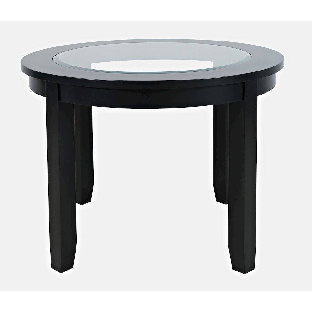 Urban Icon Contemporary 42" Round Five-Piece Dining Set with Upholstered Chairs. Picture 3