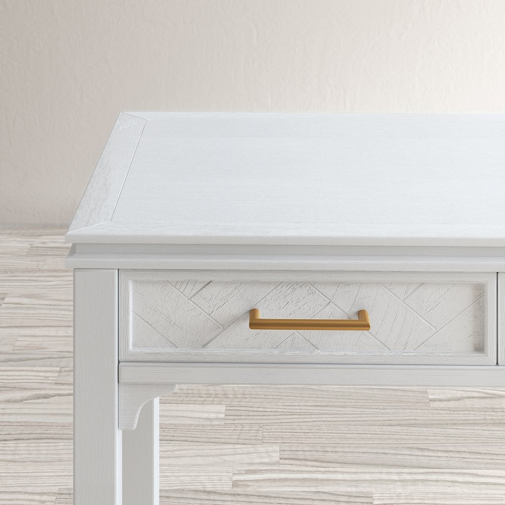 Gramercy Mid-Century Modern Chevron Three Drawer USB Charging Desk. Picture 15