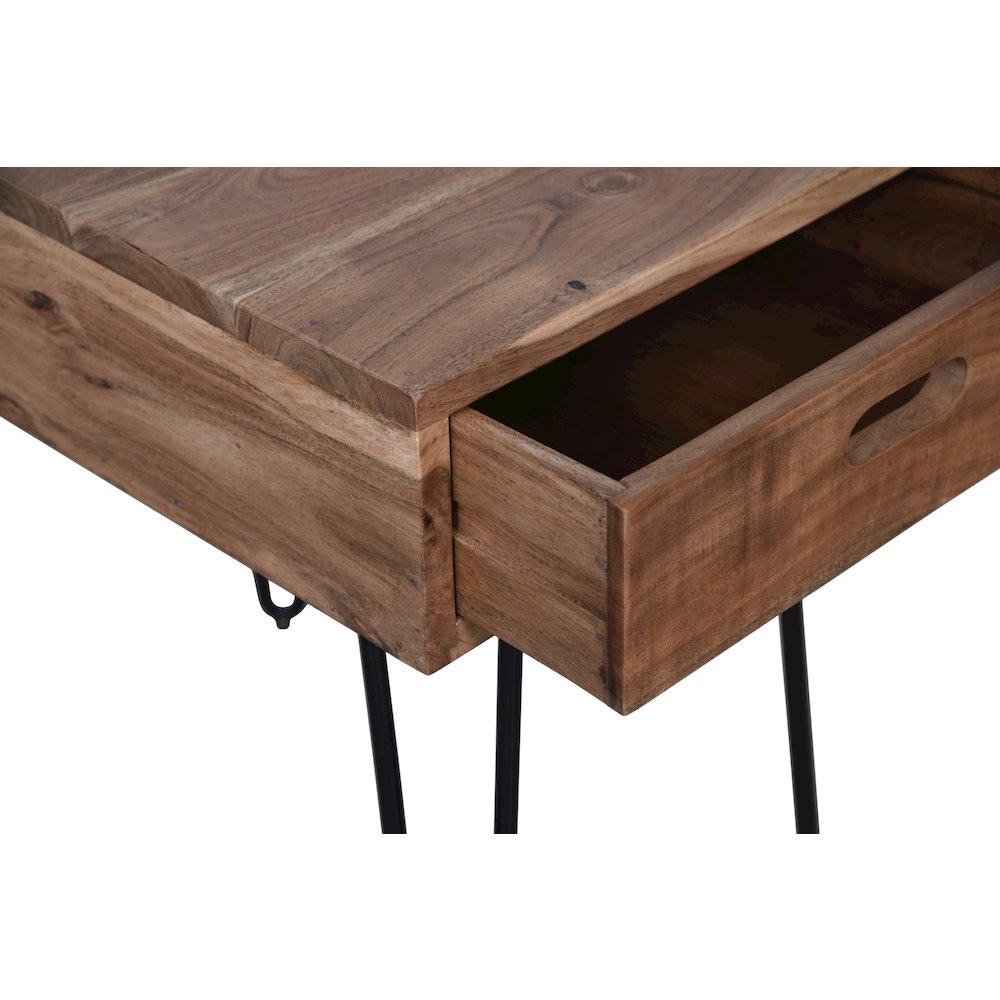 Rollins Solid Acacia Side End Table. Picture 3