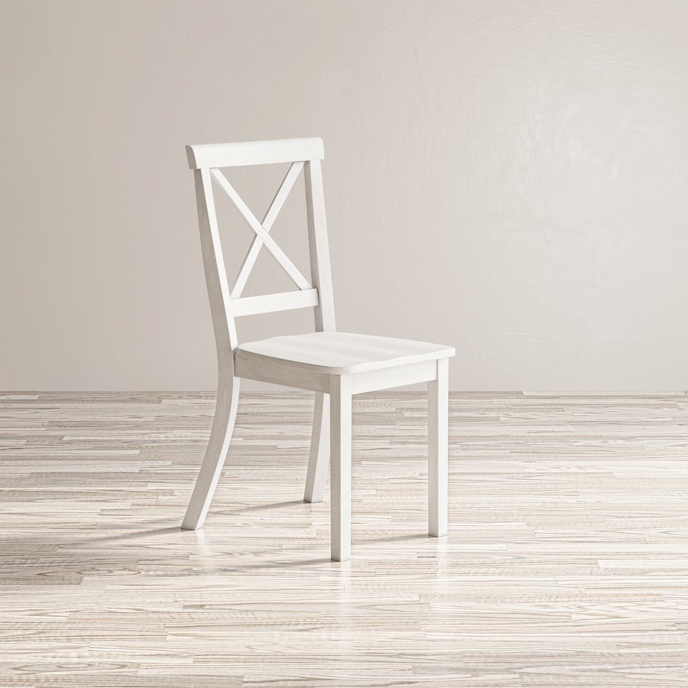 Eastern Tides Coastal Wire-Brushed Wood X-Back Acacia Dining Chair (Set of 2). Picture 13