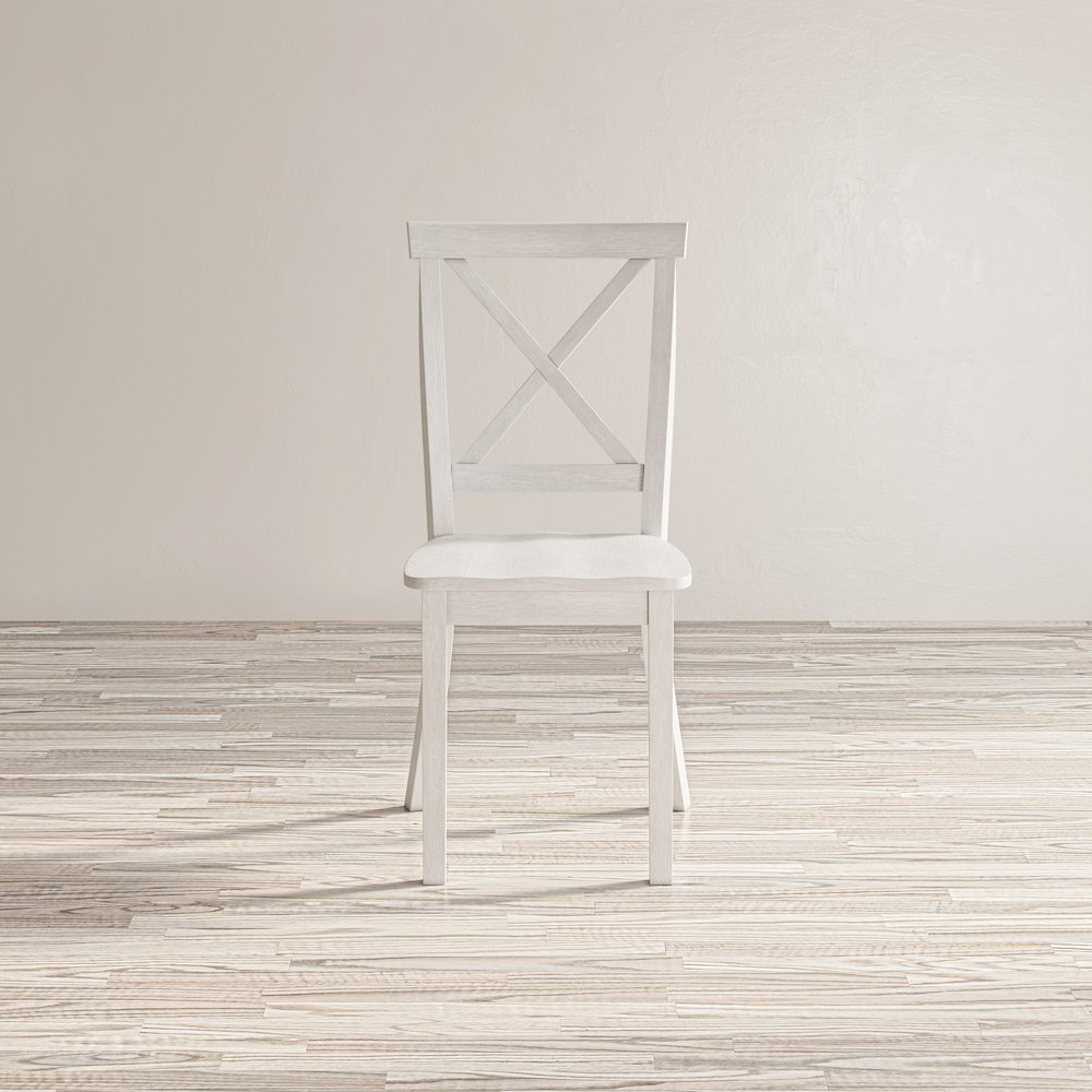 Eastern Tides Coastal Wire-Brushed Wood X-Back Acacia Dining Chair (Set of 2). Picture 12