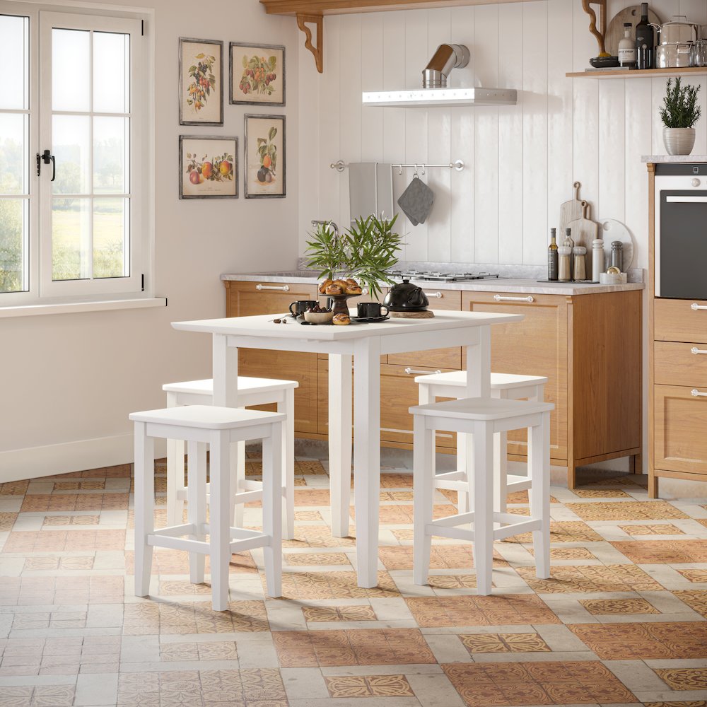 Eastern Tides Coastal Wire-Brushed Acacia Drop-Leaf Counter Height Dining Table. Picture 11